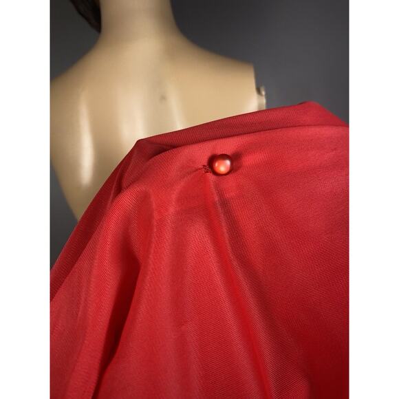 Vintage New Kelly Reed Size Small Red Housecoat Nightgown Nylon Buttons Granny - Picture 11 of 11